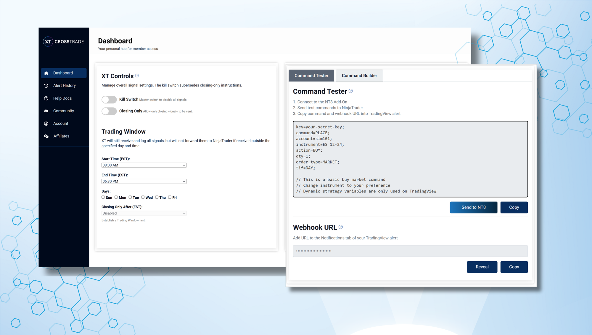 Command Tester and Command Builder now part of the CrossTrade dashboard