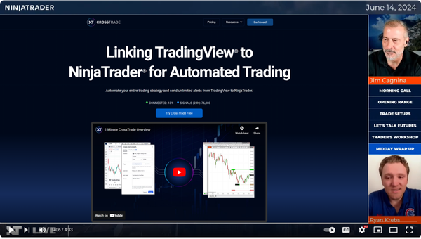 NinjaTrader Live show presenting CrossTrade as part of the partner ecosystem