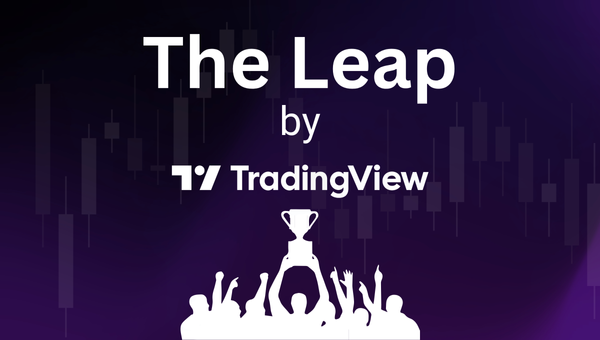 Graphic of a team holding a trophy with text The Leap by TradingView